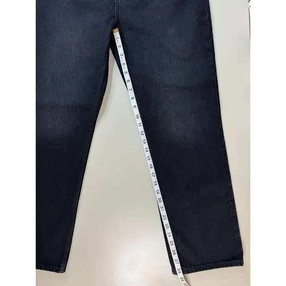 Reformation Women’s Cynthia High Rise Straight Button Fly Black Jeans Size 31 - Picture 9 of 13